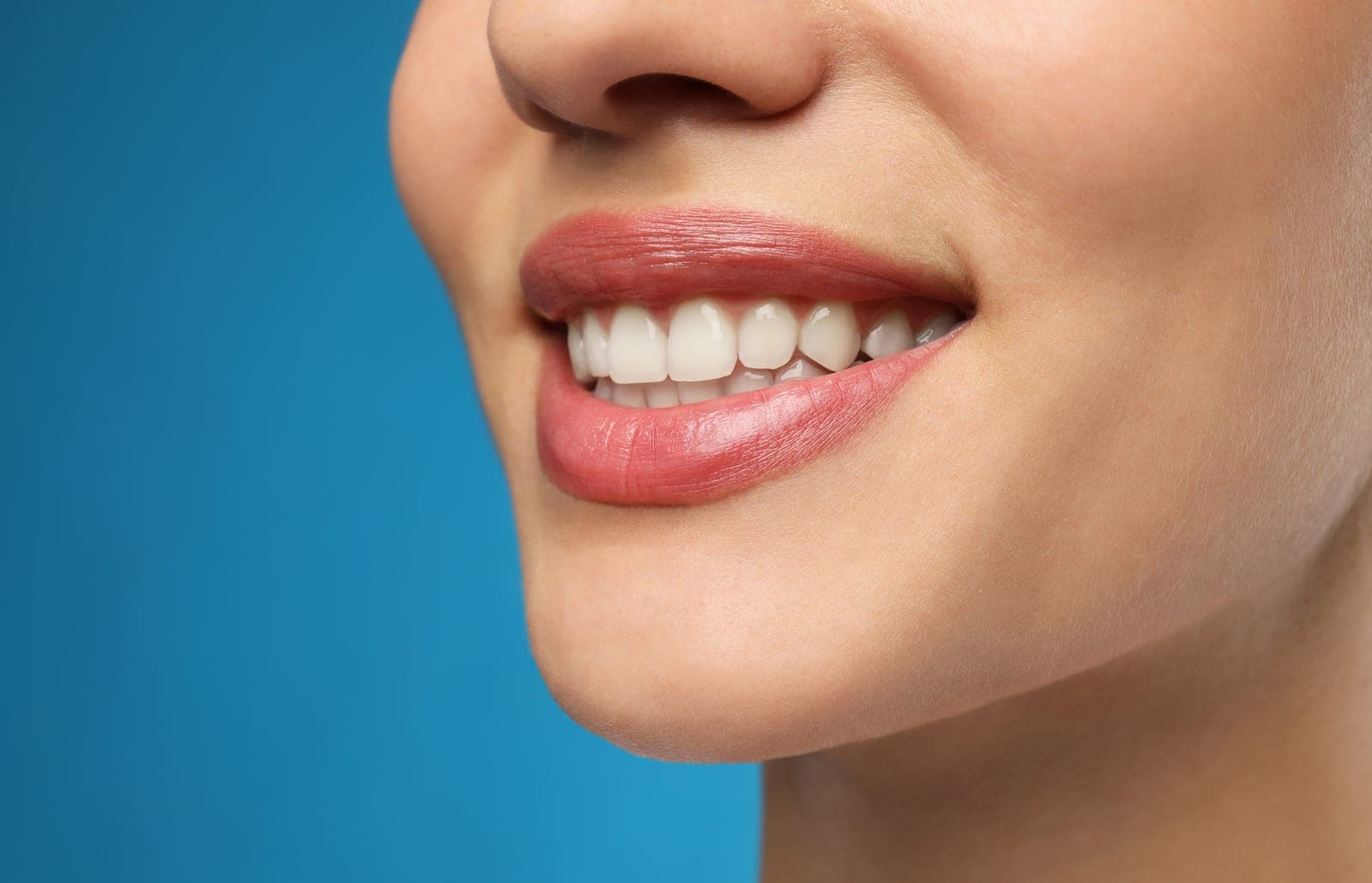 A close view of an even, straightened smile