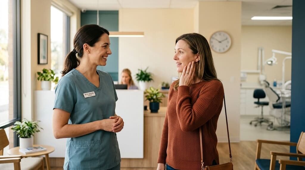 Same day dental appointment near me: Wylie TX dentist reviewing an urgent patient scan