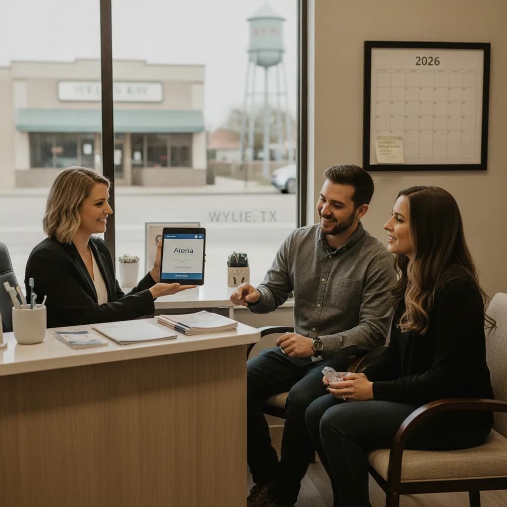 Patient Reviewing Insurance Benefits at Dental Office Front Desk