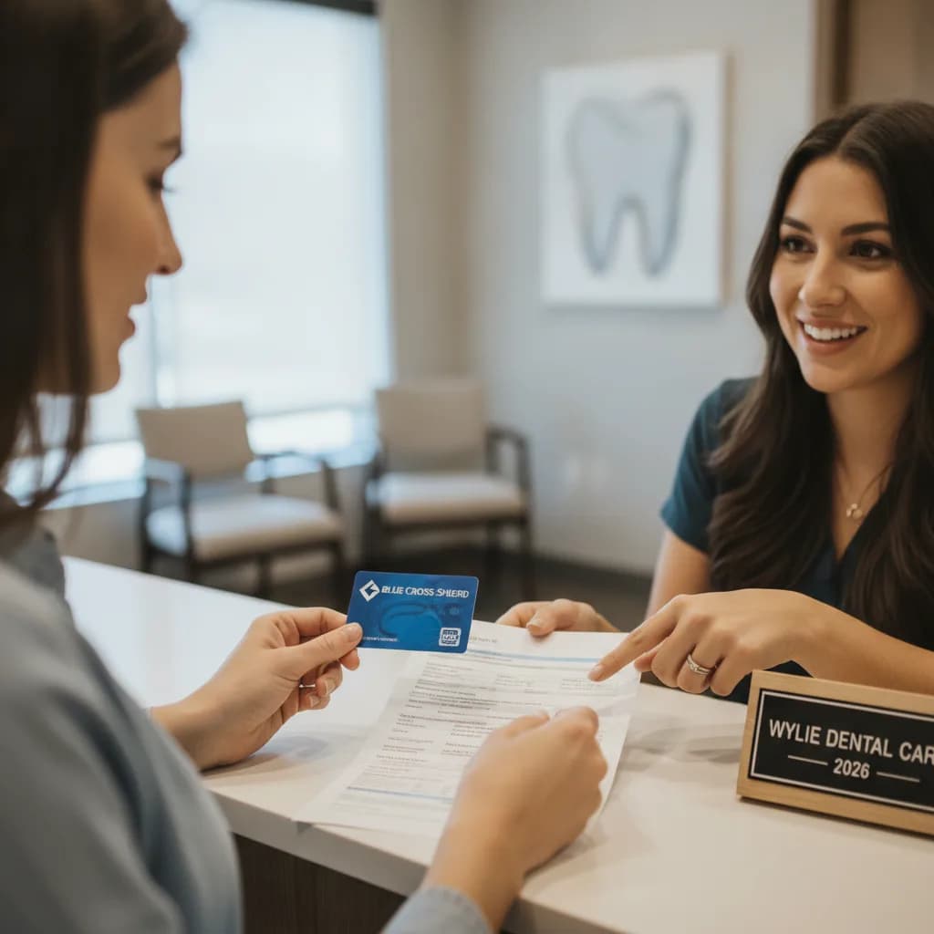 Dental Office Front Desk Staff Helping Patient with Insurance Forms