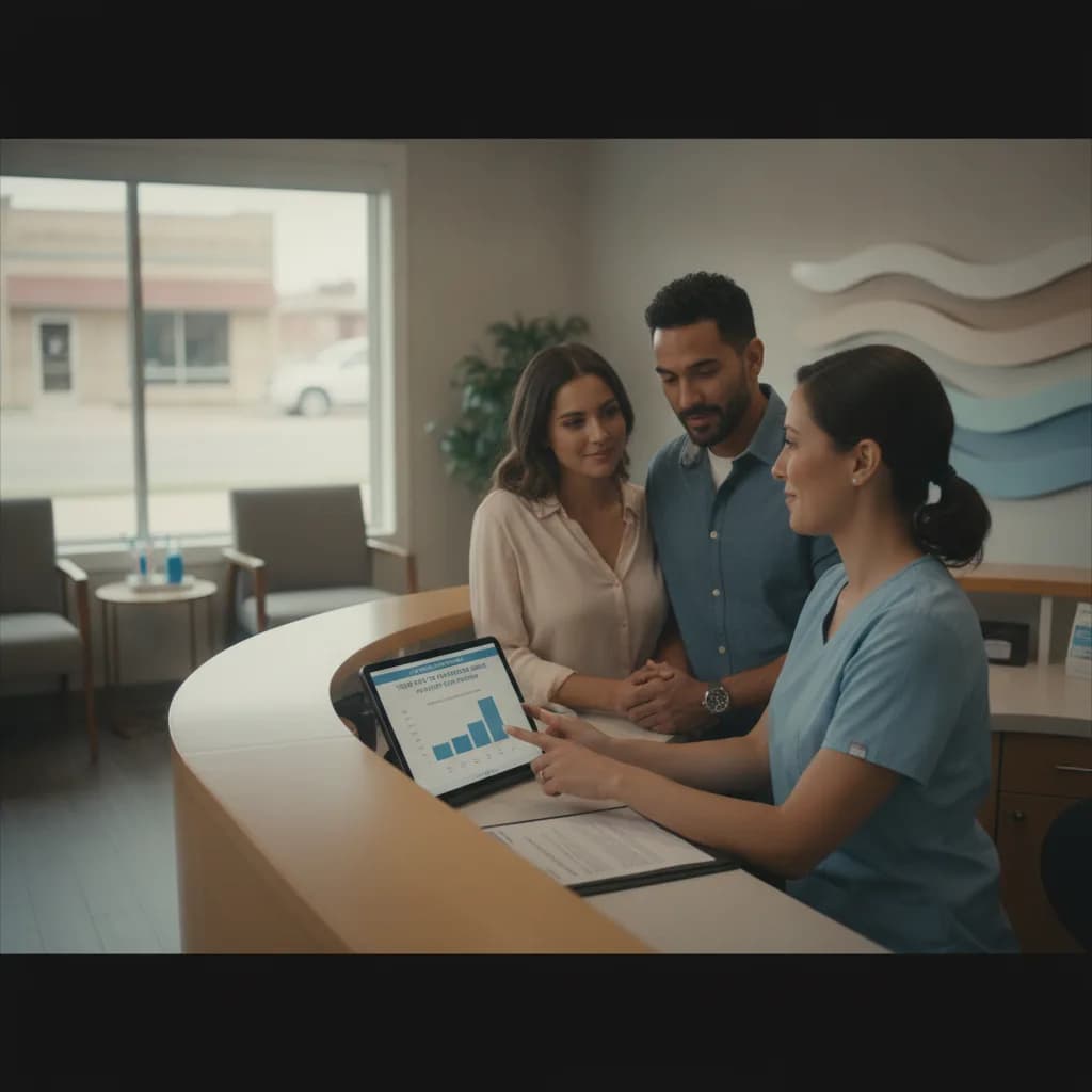 Patient at Dental Office Discussing Financing Options with Staff