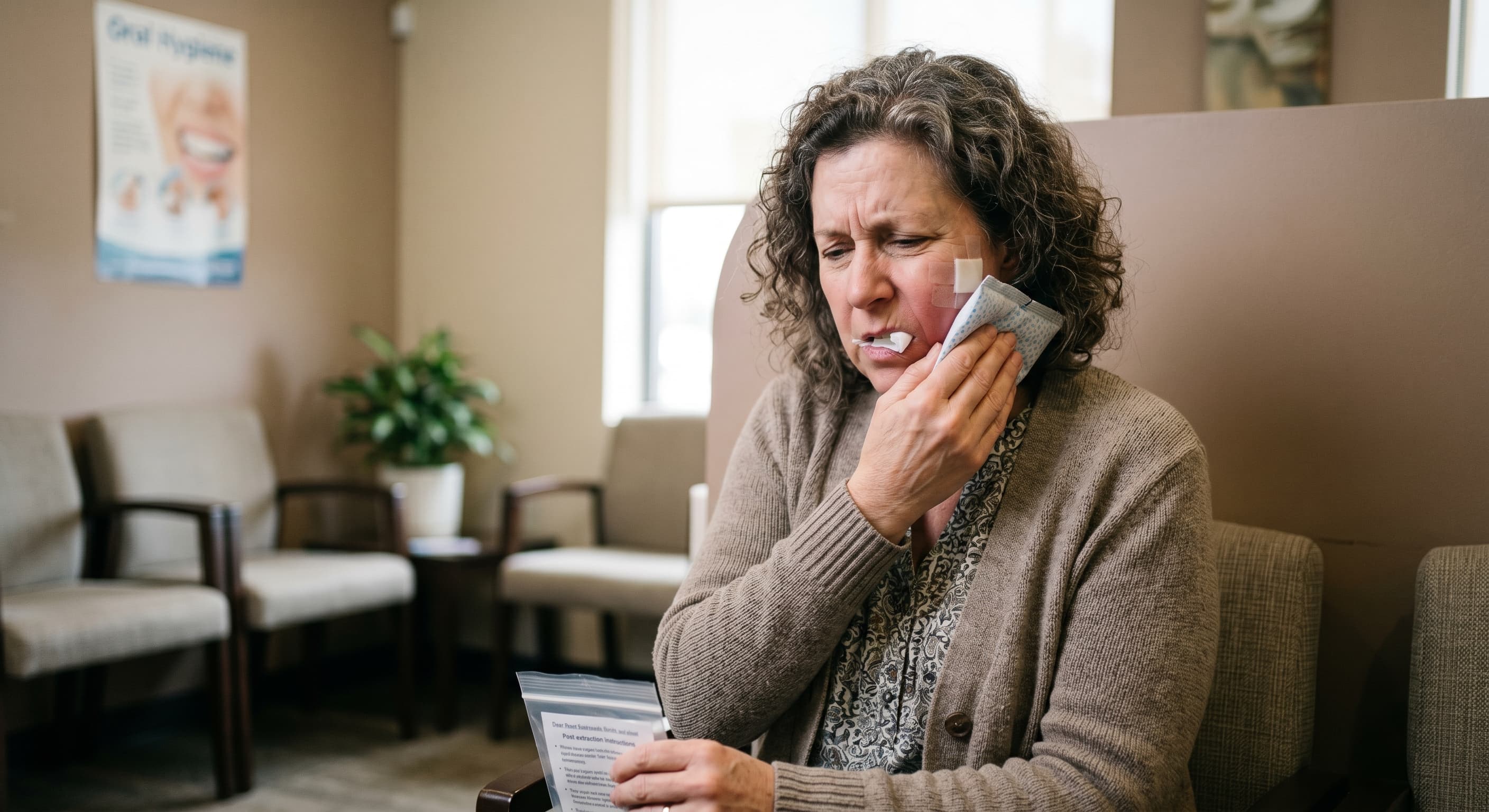 Person Holding Jaw After Dental Extraction Pain