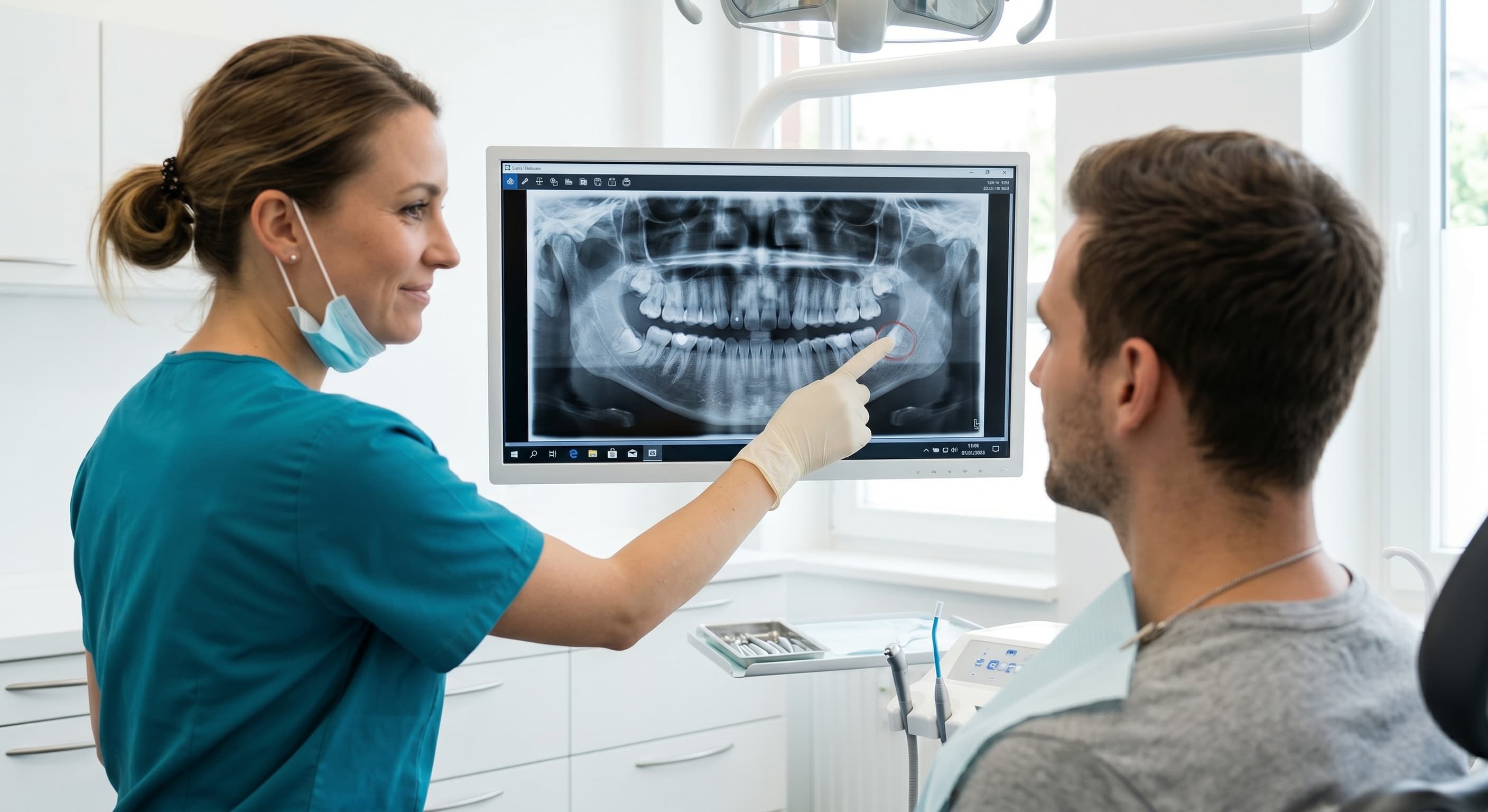 Person Touching Jaw in Pain Near Back Molar Wisdom Tooth Area