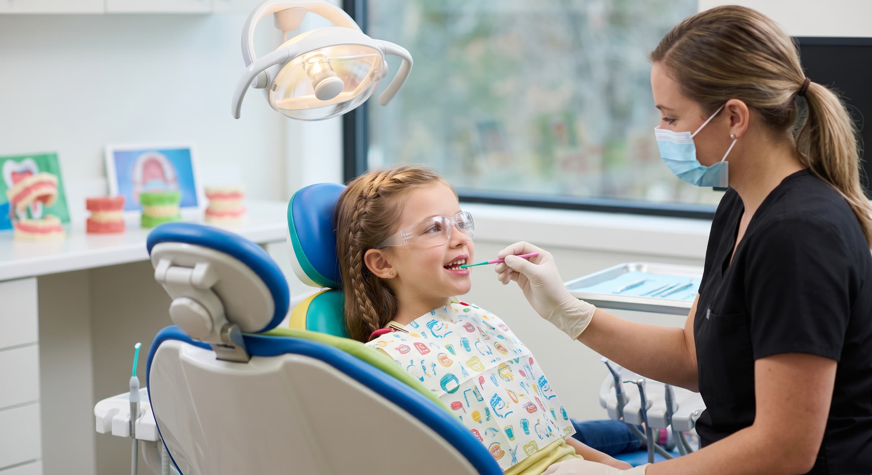 Toddler Brushing Teeth with Parent Helping Small Toothbrush