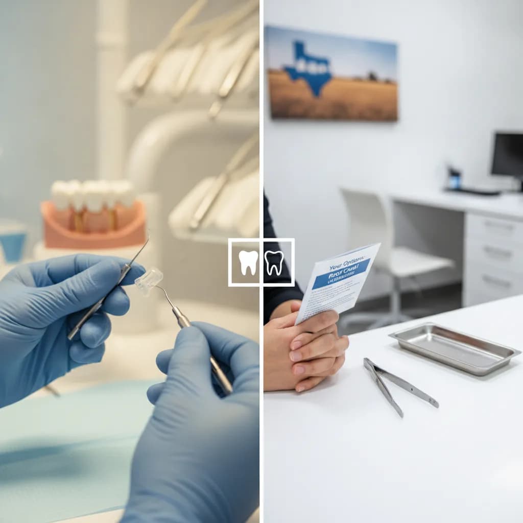 Dentist Showing Patient Dental Xray on Screen Consultation