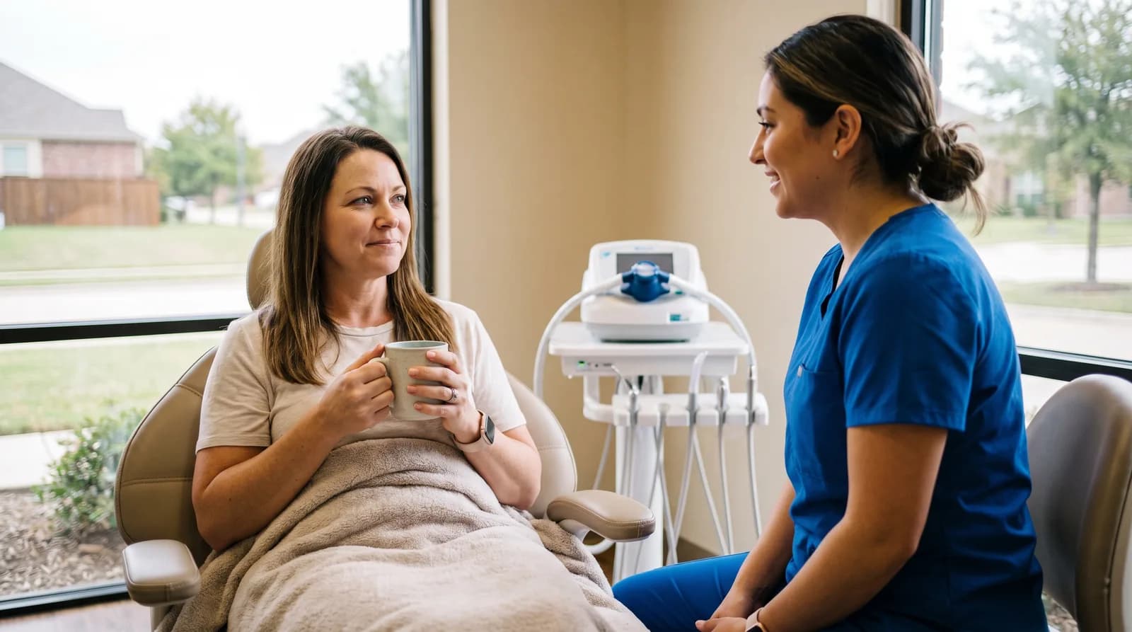 Relaxed patient receiving sedation dentistry care in Wylie, TX at Willow Family Dentistry