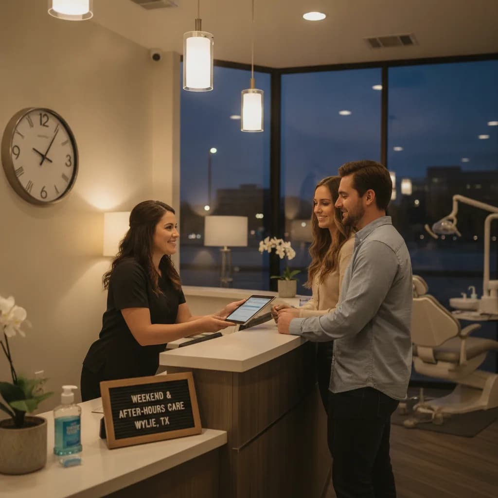 Modern Dental Office Open Sign Welcoming Entrance Saturday Hours